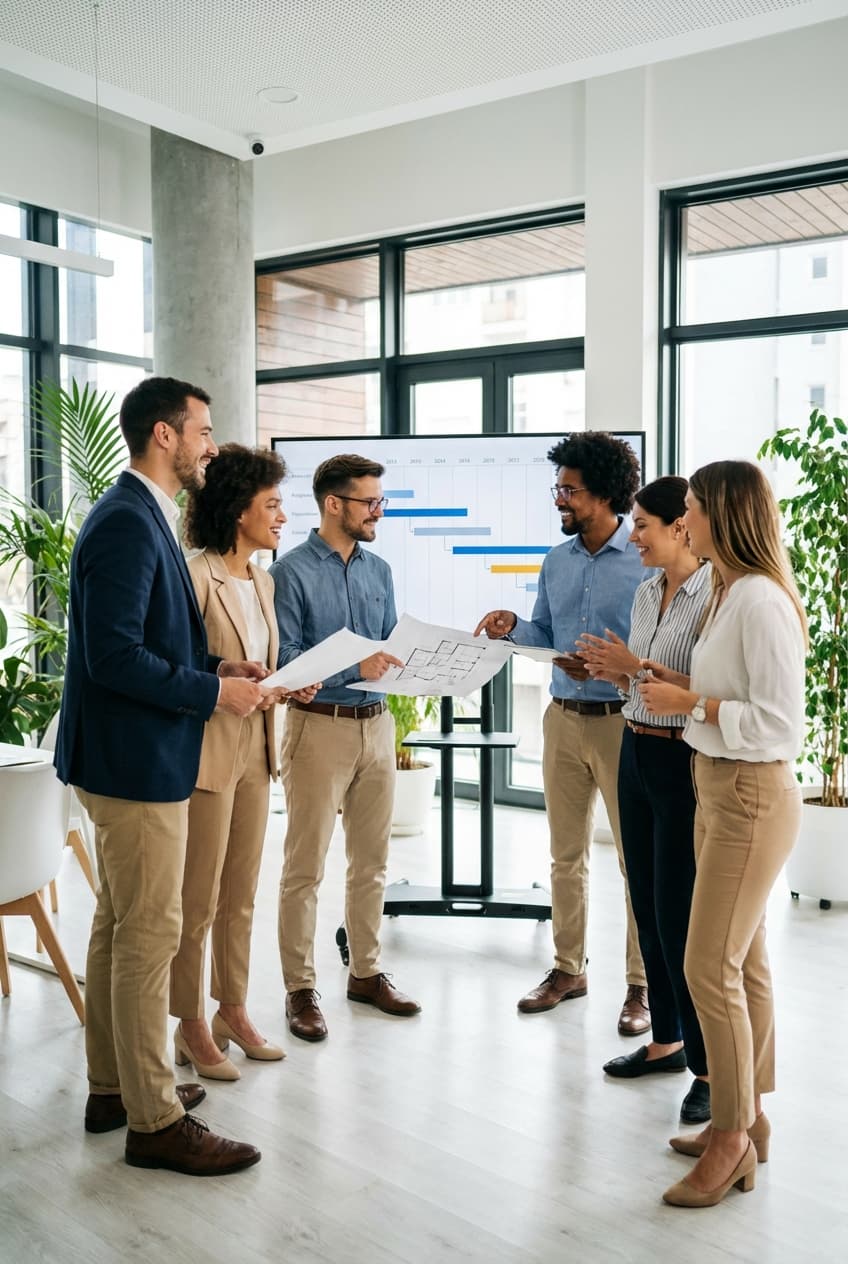 Diverse business team discussing